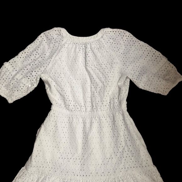 Vince Camuto Cotton Eyelet Tasseled Drawstring Dress Size 10 - Picture 7 of 16